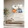thumbnail image 4 of Thanksgiving Fall Canvas Print Wall Art Framed Canvas Art Wall Decor Pumpkin Eucalyptus Leaves White Pictures Painting Morden Artwork for Living Room Bedroom, Ready to Hang - 16"x20", 4 of 6