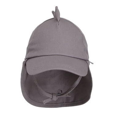 CaliKids Chapeau-Ballon en Coton Biologique avec Rabat - Gris (G, 18-36 Mois)