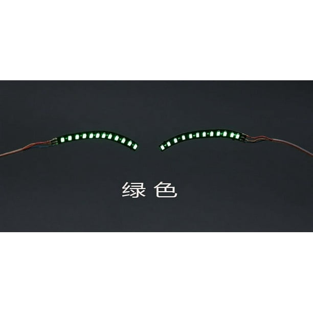 Pestañas postizas con luz LED para Halloween, maquillaje luminoso y brillante, lámpara de pestañas, adhesivo para párpados dobles, accesorios cosméticos para fiestas de baile y bares, luz LED, pestaña