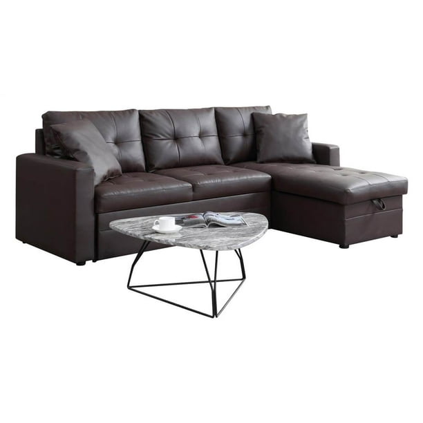 Sleeper Sectional Sofa in Brown