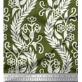 thumbnail image 1 of Soimoi Japan Crepe Satin Fabric Waves,Leaves & Floral Artistic Decor Fabric Printed Yard 42 Inch Wide, 1 of 1