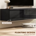 thumbnail image 4 of HOMCOM Wall Mounted TV Stand with Storage, Floating Media Console, Black, 4 of 10