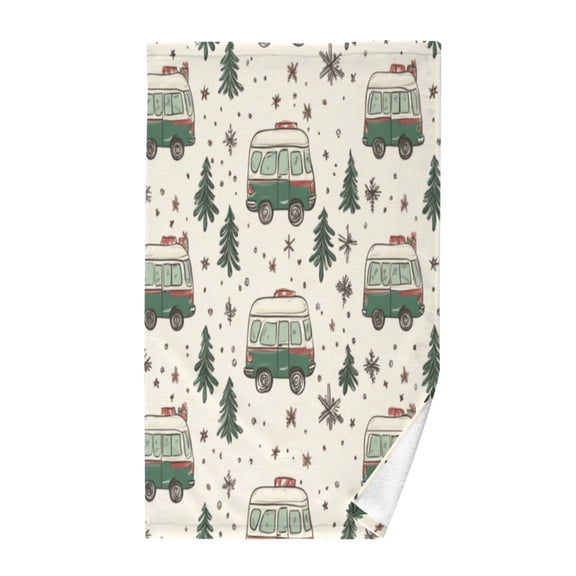 Pure Cotton Face Towel 16x28 Inches Hand Towel Bath Towel Hand Bath Towels Soft Good Water Absorption for Washing Face Wiping Face Christmas Truck Seamless