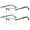 2 Pairs of Gunmetal, variant on 2 Pairs of Men Anti-blue Light Business Reading Glasses 4.00 Fashion Spring Hinge Silver Metal Readers +4.00 Strength