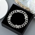 thumbnail image 1 of Tobillera de cadena de Metal grueso para hombre y mujer, pulsera de pie cubano de Color dorado y plateado con diamantes de imitación, joyería Punk Hip Hop Rock Tan Jianjun unisex, 1 of 2