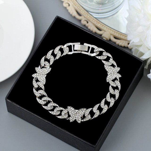 Tobillera de cadena de Metal grueso para hombre y mujer, pulsera de pie cubano de Color dorado y plateado con diamantes de imitación, joyería Punk Hip Hop Rock Tan Jianjun unisex