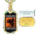 thumbnail image 3 of Fearless Limitless Biker Stainless Steel or 18k Gold Premium Swivel Dog Tag Keychain, 3 of 10