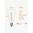 thumbnail image 3 of Guirnalda De Luces Led Interior Y Exterior 10 St38 10m 10 Focos Vintage Led Iluminación Luz Cálida De Jardin Patio Boda Hogar, 3 of 4