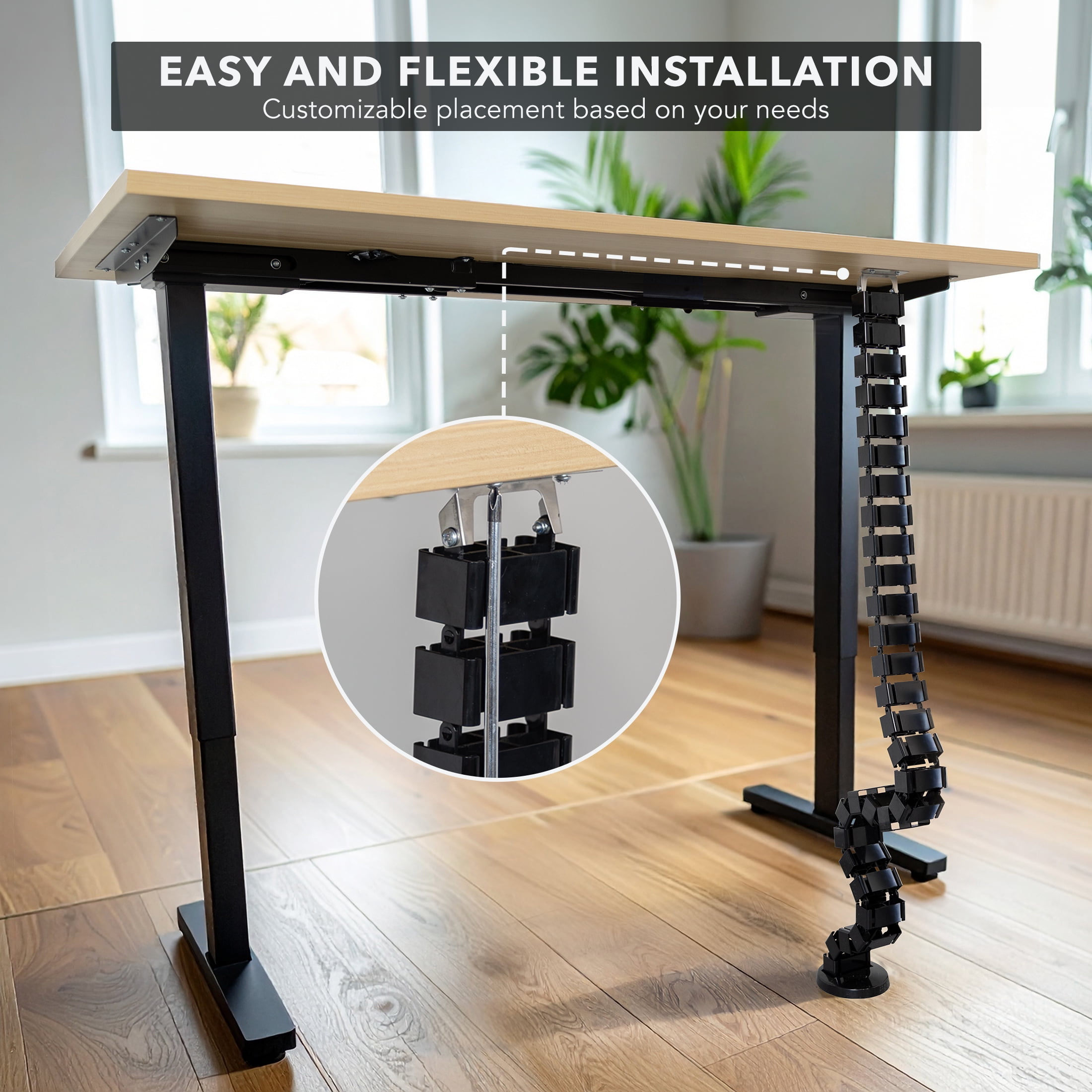 Mount-It! Black Cable Management Spine | 50" Length