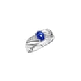 thumbnail image 4 of RYLOS Rings for Women 14K White Gold Angel Wing Birthstone Ring 7X5MM Gemstone &  Diamonds Blue Star Sapphire Jewelry for Women Size 8, 4 of 7