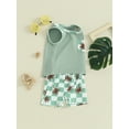 thumbnail image 3 of Bagilaanoe 2pcs Toddler Baby Boy Shorts Set Sleeveless Plaid Tank Tops + Shorts 6M 12M 18M 24M 3T Kids Casual Summer Clothes, 3 of 9