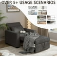 thumbnail image 6 of Linor Convertible Sleeper Chair with Throw Pillow, 3 in 1 Corduroy Fabric Sofa Bed, Dark Gray, 6 of 8