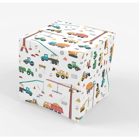 Stesha Party Heavy PresNok Duty Construction Gift Wrap Paper - Folded Flat 30 x 20 Inch (3 Sheets)