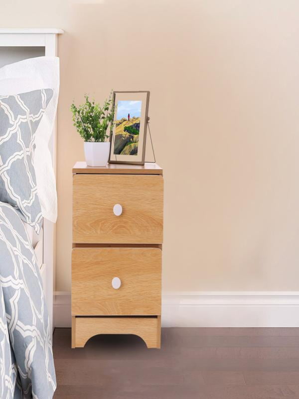 Assemble Storage Bedroom Bedside Locker Double Drawer