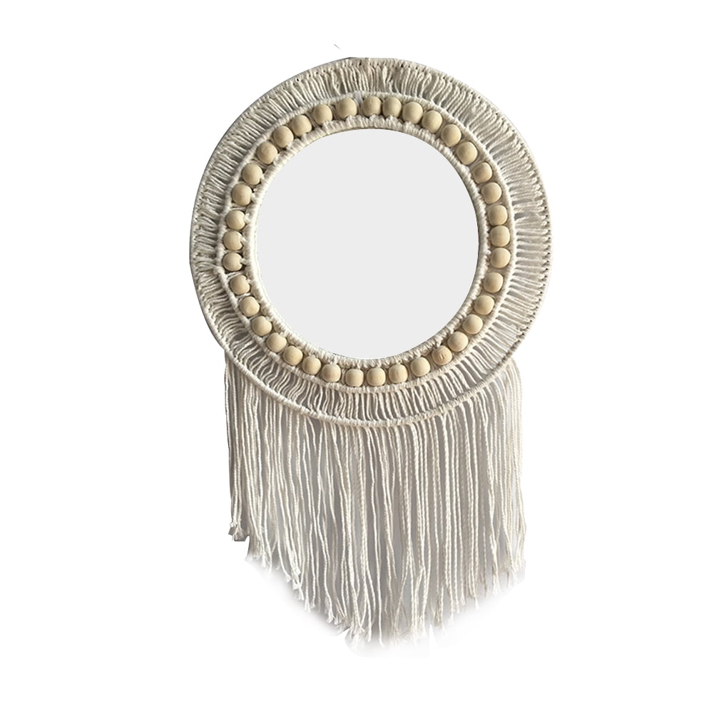 Akoyovwerve Macrame Wall Hanging Mirror Boho Geometric Decorative