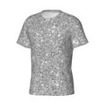 thumbnail image 5 of Vsdgher GlitterSilver Print Men's Dry Fit Mesh Athletic Shirts Moisture Wicking Tennis T-Shirt Tops, 5 of 9