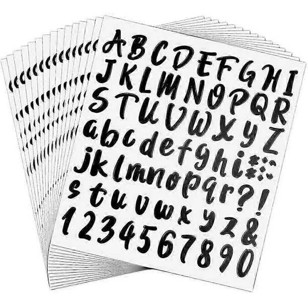 1080 Pieces 15 Sheets Self Adhesive Vinyl Letter Numbers Stickers Black Waterproof Mailbox Numbers