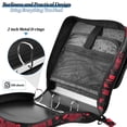 thumbnail image 5 of Haosy 3 Ring Zipper Binder with Shoulder Strap Waterproof Trapper Keeper 2 Inch D-Ring 500 Sheets Capacity, Red Black Pixel Cyberpunk Cityscape, 5 of 8