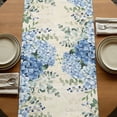 thumbnail image 5 of Flowers Leaves 90 Inch Table Runner, Farmhouse Floral Blue Green Beige Farmhouse Dresser Scarf Cotton & Linen Tablerunner for Dining/Kitchen Island/Holiday Party Décor 13" x 90", 5 of 9