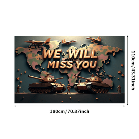 LUUFILx Military Themed We Will Miss You Banner, Army Tank Airplane Decor Background, Party Decors for Farewell Events Military Gatherings Soldier Send Offs Photography Backdrops