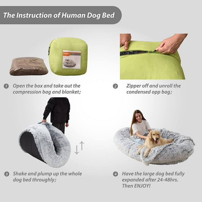 Luxury Super Large Human Dog Bed With Super Soft Pet Throw Blanket