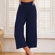 thumbnail image 4 of Pincandy Women's High Waist Pocket Wide Leg Yoga Pants, Modal Material, 7-Point Length, Casual & Daily Wear, 4 of 5