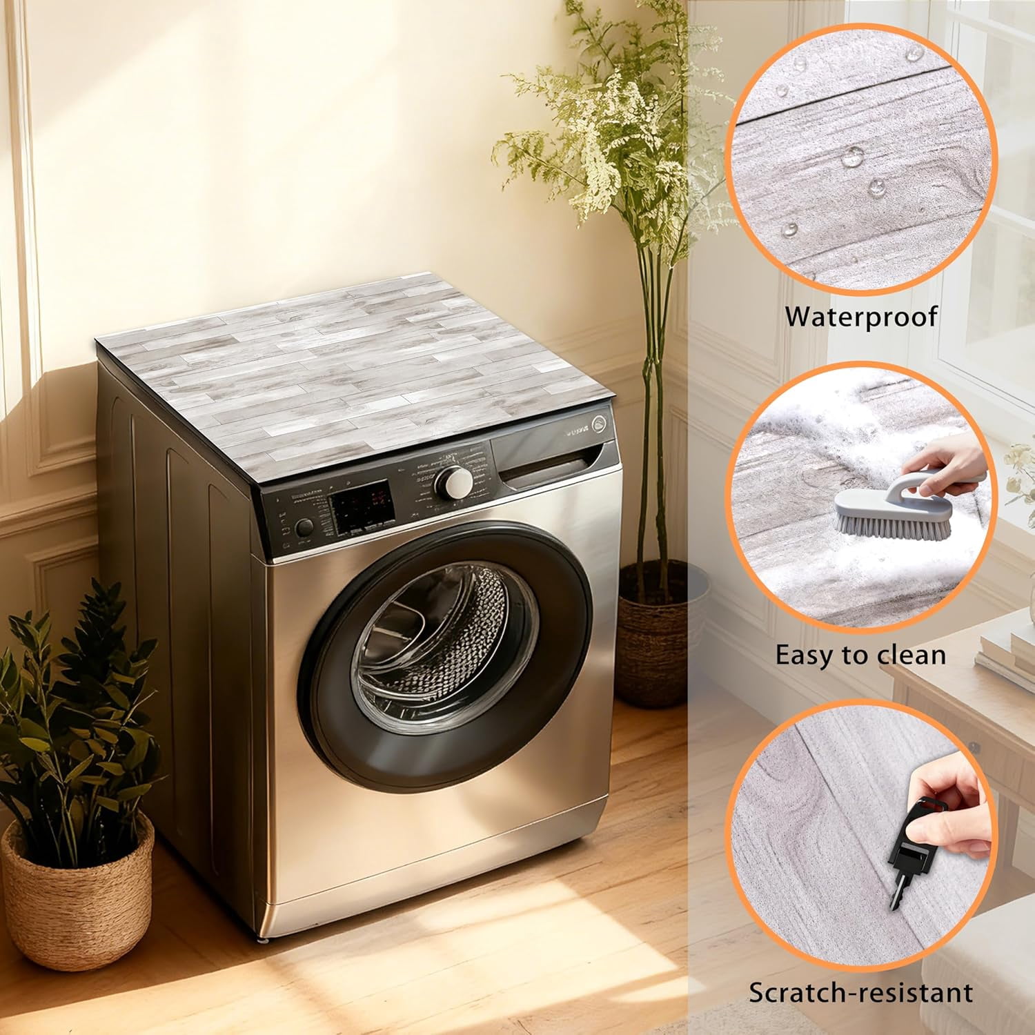Washer and Dryer Covers for the Top 23.6" X 19.7", Washer and Dryer Top Protector Mat, Non Slip Washing Machine Dust Cover Pad for Laundry Room Kitchen Home Decor