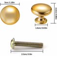 thumbnail image 4 of Juego de 6 pomos redondos dorados para cajón, aleación de zinc cromado brillante, tipo hongo, pomos de gabinete de un solo agujero, tiradores de muebles para cajón de cocina, 4 of 5
