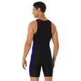 thumbnail image 4 of YEAHDOR Mens One-Piece Swimwear Sleeveless Front Zipper Swimming Jumpsuit Bathing Suit Black&Blue XXL, 4 of 7