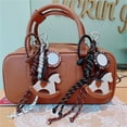 thumbnail image 2 of Huhudde Creative Leather Horse Keychain Pendant With Braided Rope Keyring Bag Charm For Car Keys And Bags Decoration, 2 of 13