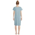thumbnail image 4 of Aria Women's 100% Cotton Raglan Sleeve Smocked Neck 40" Sleepwear Gown, Sizes XS-5X, 4 of 4