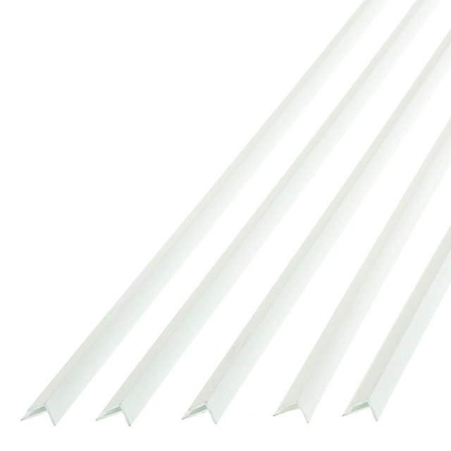 FAS茂驴陆DE 47 in. Decorative Vinyl Outside Corner Trim Matte White (5 Pack)