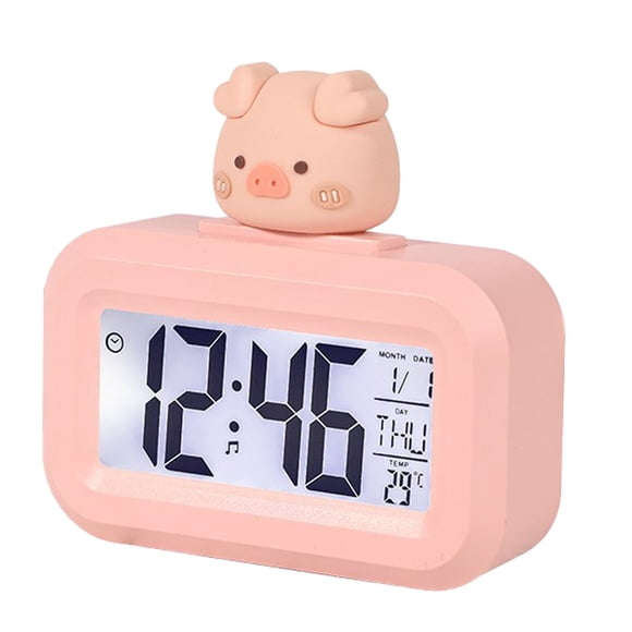 Reloj Electrónico Digital NikouMX Alarma con Pantalla LED Lindo Dibujo Animado