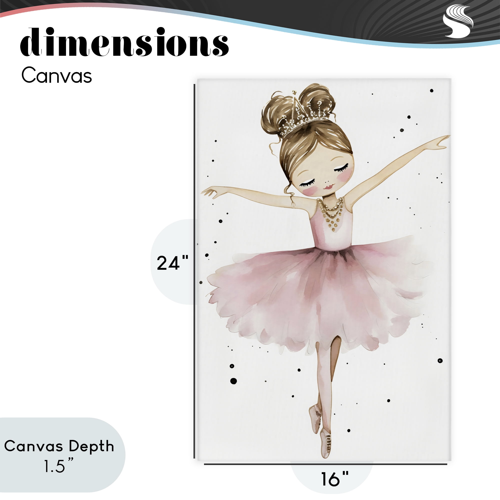 Stupell Industries Pointe Princess in Pink Tutu Canvas Wall Art, design by Creative Studio