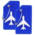 thumbnail image 1 of 2 Pack Étiquette de Bagage en Silicone Sac à Main Sac d'École Étiquette d'Instrument de Valise, Bleu, 1 of 5