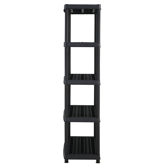 Keter Plastic 5 Tier Shelf 18 X 36 Ventilated Resin Unit Black Keter Plastic 5 Tier Shelf 18 X 36 Ventilated Resin Unit Black Com