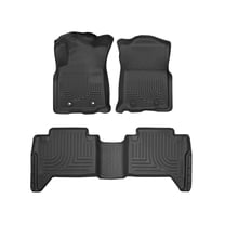 Husky Liners 93881 Weatherbeater Floor Mats Fit 2016-2017 Toyota Tacoma Access/Double Cab Manual Transmission Front/2nd Row Liners 3pc Black