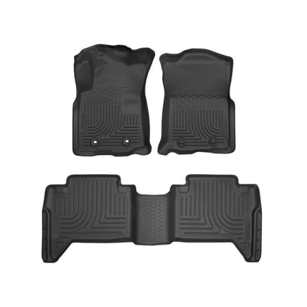 Husky Liners 93881 Weatherbeater Floor Mats Fit 2016-2017 Toyota Tacoma Access/Double Cab Manual Transmission Front/2nd Row Liners 3pc Black