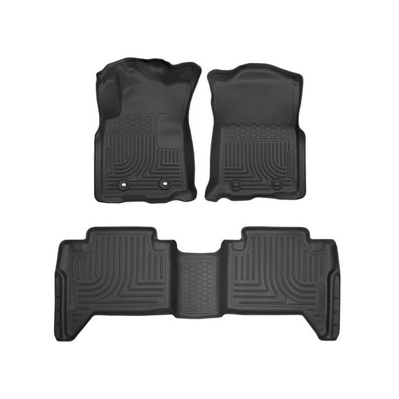 Husky Liners 93881 Weatherbeater Floor Mats Fit 2016-2017 Toyota Tacoma Access/Double Cab Manual Transmission Front/2nd Row Liners 3pc Black