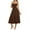 Brown, variant on Milkmaid Dress Sundresses for Women Corset Floral Mid-Waist Bohemian Lace up Flowy Going Out A Line Casual Wedding Guest Dresses