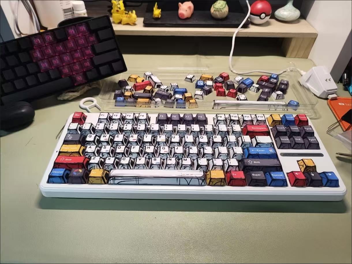 DimGlow Mechanical Keyboard Keycaps Replacement Decor Solutions – Vintage Comics Edition