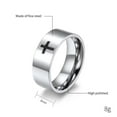 thumbnail image 2 of PAURO Women's Men's Stainless Steel 8mm Cross Couple Ring Promise Wedding Band Set Silver Size 10, 2 of 5