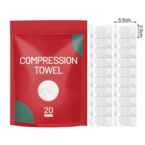 Litie 20Pcs 20Pcs Mini Compressed Cotton Towel,Portable Disposable Face Towel Hypoallergenic Travel Face Washcloths for Travel Home Outdoor