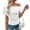 White, variant on Womens Asymmetric Neck T-Shirts Solid Color Slant Cut Short Sleeve Pullover Tops Geometric Design Lightweight Stretch Jersey Fabric Summer Apparel Structured Silhouette Black L