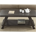 thumbnail image 2 of JERFIT Industrial Coffee Table with Storage Shelf, 48" Large Modern Espresso Wood Console Table for Living Room, 2 of 2