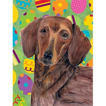 Caroline's Treasures LH9436GF Dachshund Easter Eggtravaganza Flag