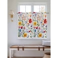 thumbnail image 6 of Kitchen Curtains 45 Inches length, Floral Window Treatment Curtain Drapes, Red Yellow Pink Blue Flower Purple Lavender Leaf Lightweight Window Panels for Living Room Bedroom, 52"x45", 2 Panels, 6 of 7