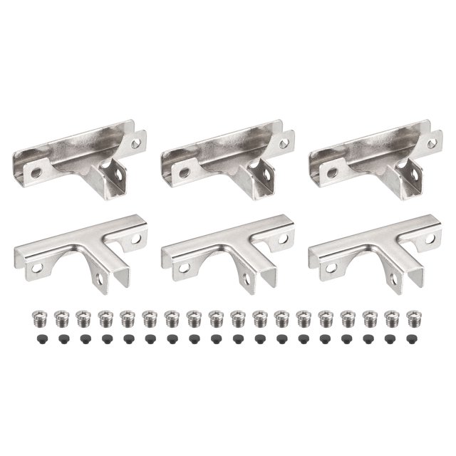 Unique Bargains Clip de Fixation en Verre Pack de 6 pour Support de Fixation en Verre en Forme de T de 8-12mm