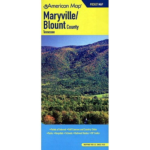 Maryville/Blount County, Tennessee Pocket Map Points of Interest, Golf