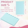 thumbnail image 2 of Uxcell Colored Loose Leaf Paper, 5" x 3.2"(A7) 300 Sheets 6 Holes Punched 150GSM Blank Binder Refill Paper Supplies for Office Note Taking Teacher Planner Journal Notebook, Blue, 2 of 6